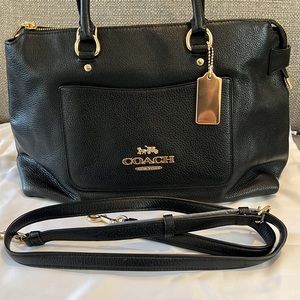 Nwt Coach pebble leather satchel with shoulder strap